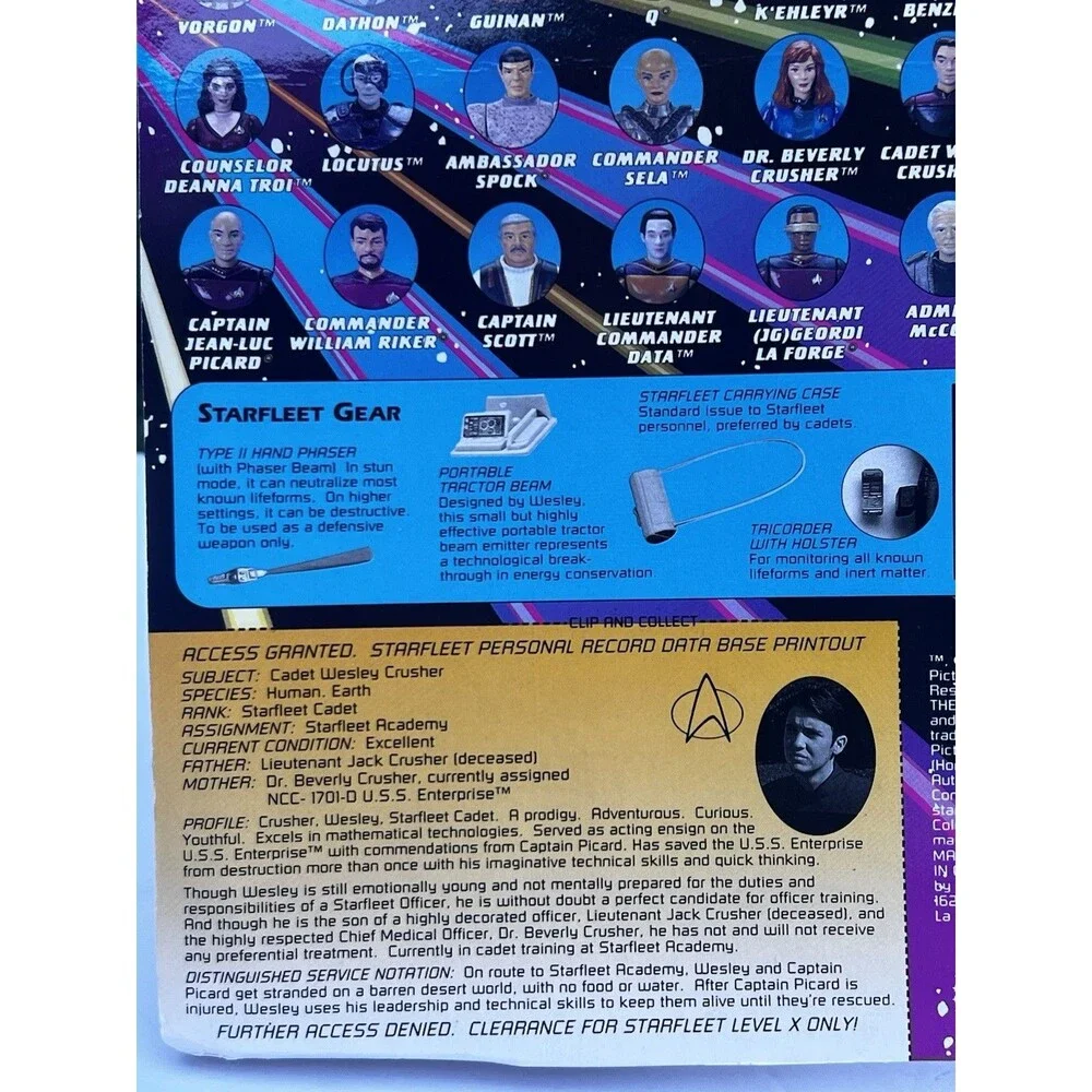 Playmates Star Trek The Next Generation Cadet Wesley Crusher Action Figure